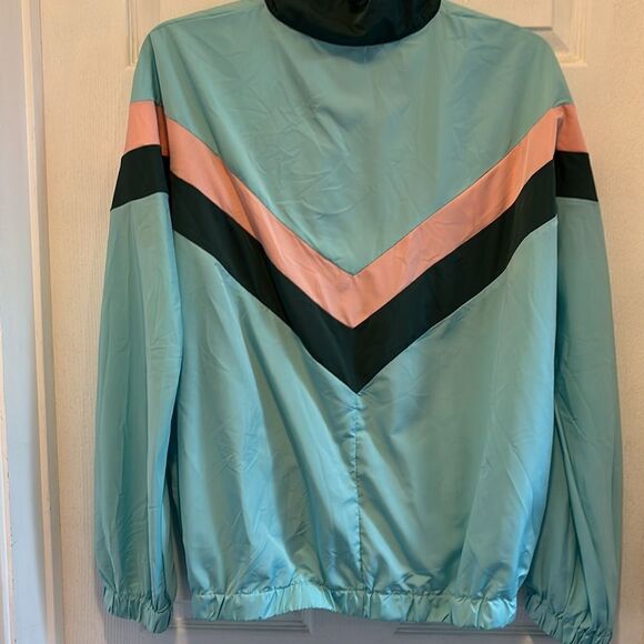 SweatyRocks Zip Up Color Block Lightweight Patchwork Windbreaker XXL - Picture 6 of 9